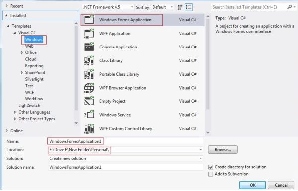 windows form application